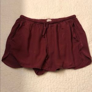 Maroon flowy shorts from Pacsun
